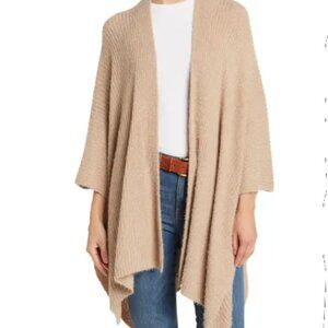 Vince Camuto Camel Knit Open-Front Poncho Wrap